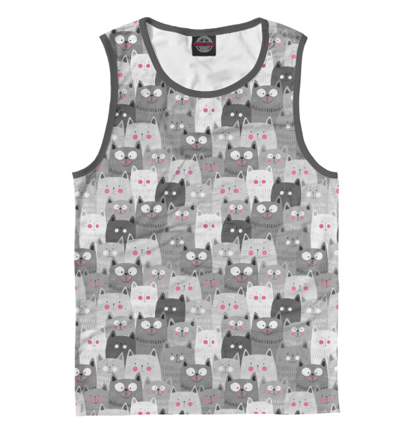 Майка для мальчика с изображением Любимые коты цвета Белый