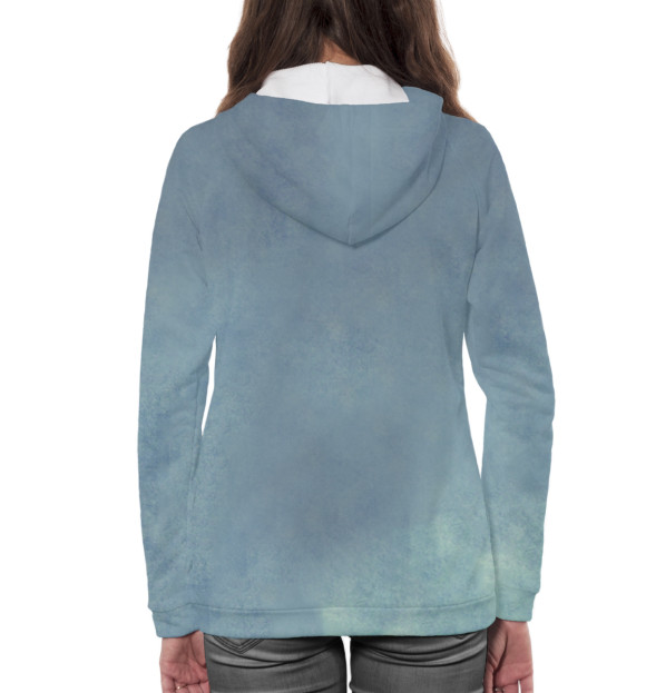 Женское худи с изображением Ёжики цвета Белый