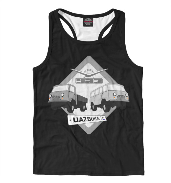 Мужская майка-борцовка с изображением UAZBUKA цвета Белый