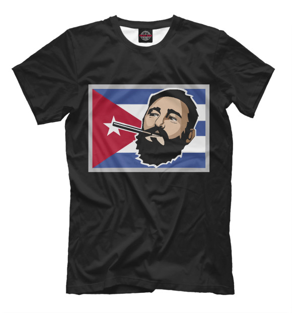 Мужская футболка с изображением Fidel цвета Черный