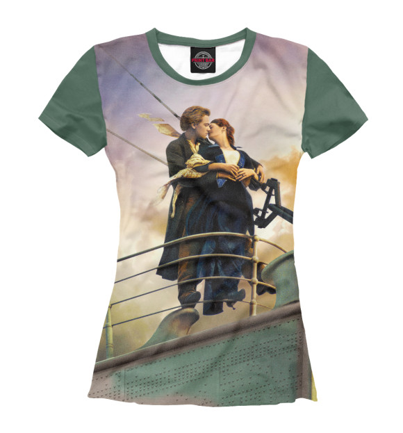 Женская футболка с изображением Титаник цвета Белый