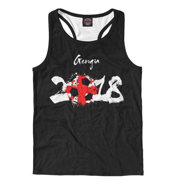 Мужская майка-борцовка с притом Грузия цвета Белый Мужская майка-борцовка с изображением Грузия цвета Белый