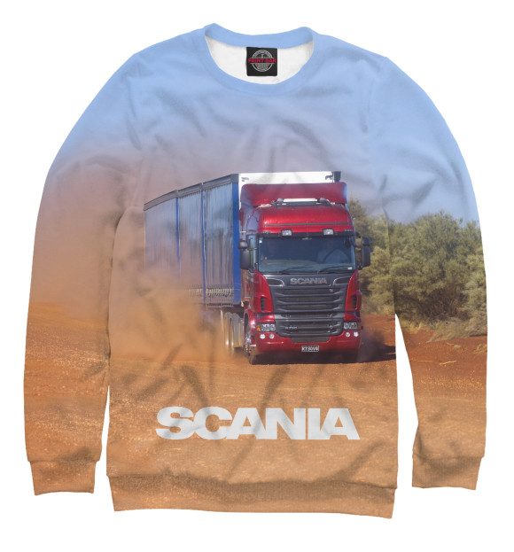 Мужской свитшот с изображением Scania цвета Белый