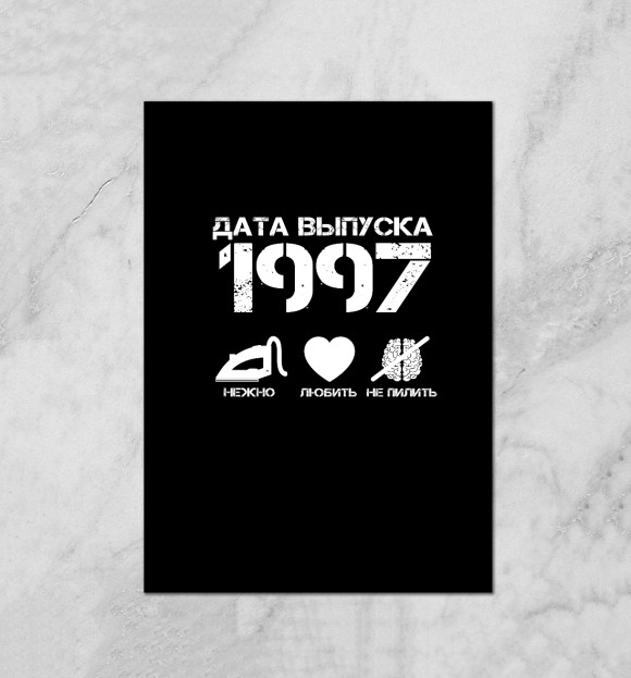 Плакат с изображением Дата выпуска 1997 цвета Белый