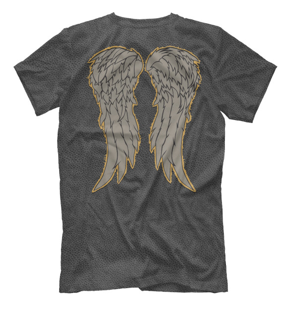 Мужская футболка с изображением Ходячие мертвецы крылья на спине цвета Белый