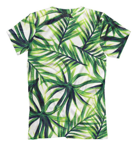 Мужская футболка с изображением Пальмовые листья цвета Белый