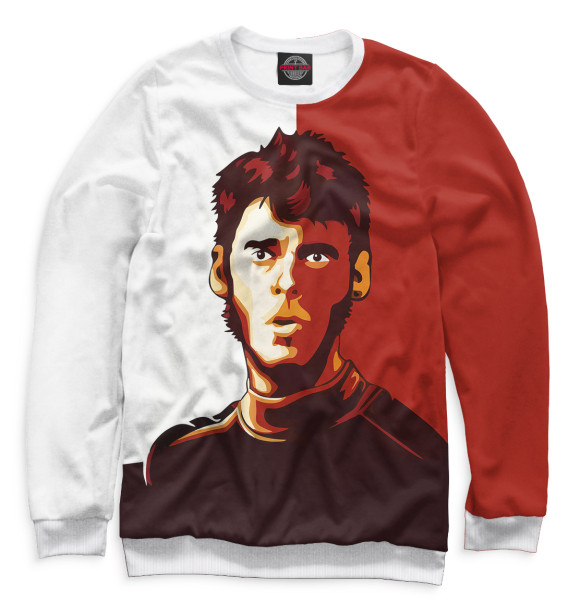 Мужской свитшот с изображением Давид де Хеа цвета Белый