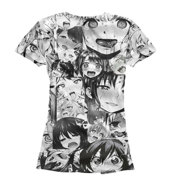 Футболка для девочек с изображением Ahegao | Ахэгао цвета Белый