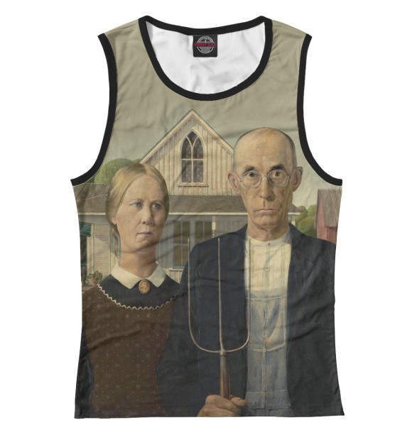 Женская майка с изображением American Gothic, цвета Белый