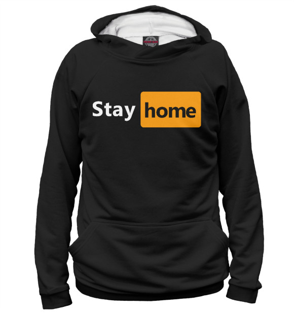 Женское худи с изображением Stayhome цвета Белый