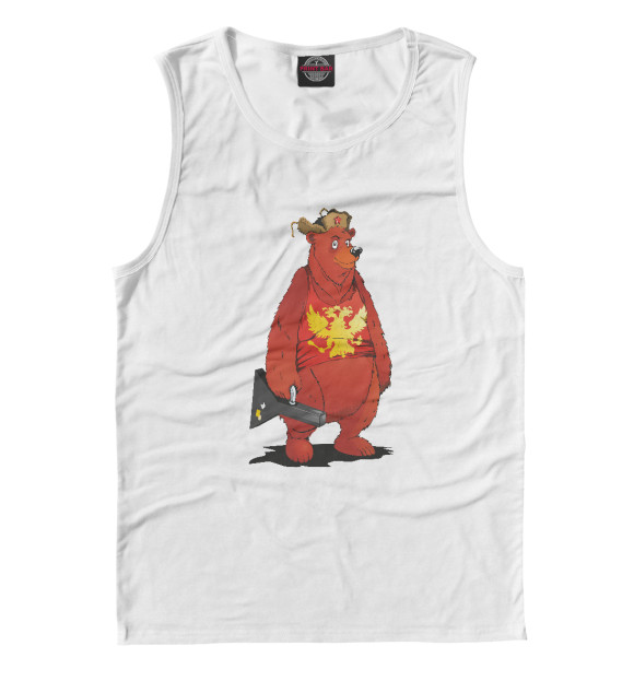 Майка для мальчика с изображением Медведь с балалайкой цвета Белый