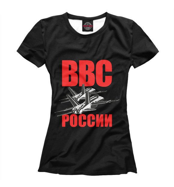Женская футболка с изображением ВВС России цвета Белый
