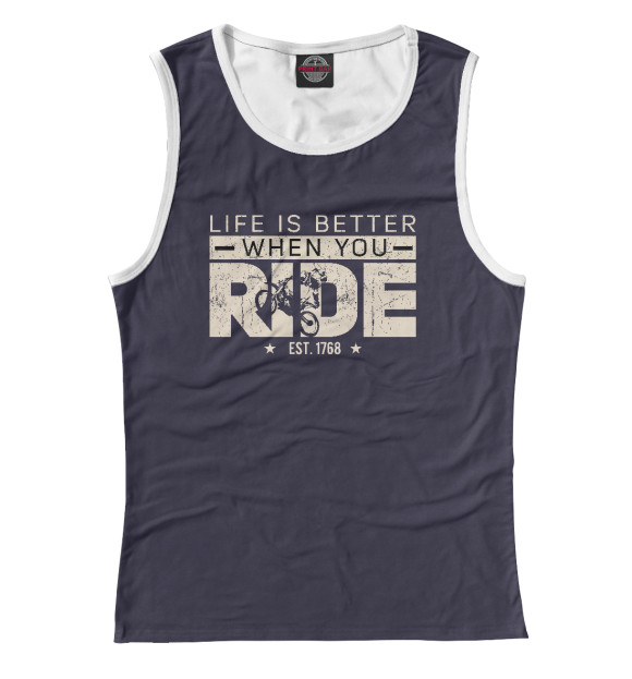 Майка для девочки с изображением Life is better when you ride цвета Белый
