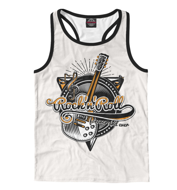 Мужская майка-борцовка с изображением Рок-н-ролл цвета Белый