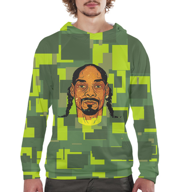 Мужское худи с изображением Snoop Dogg цвета Белый