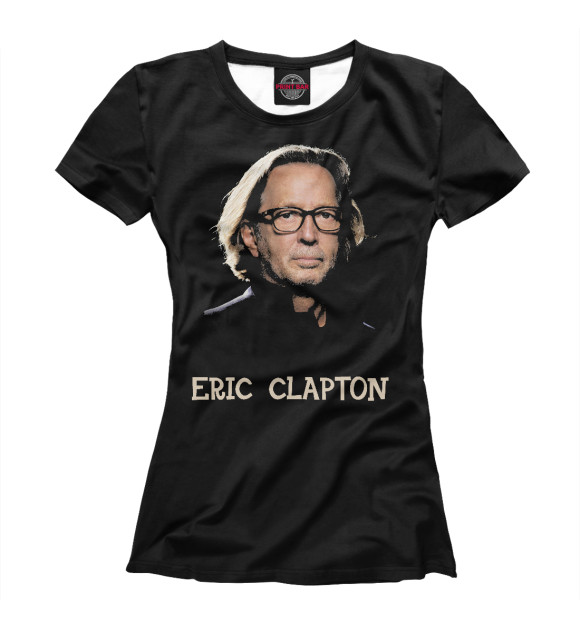 Женская футболка с изображением Эрик Клэптон цвета Белый