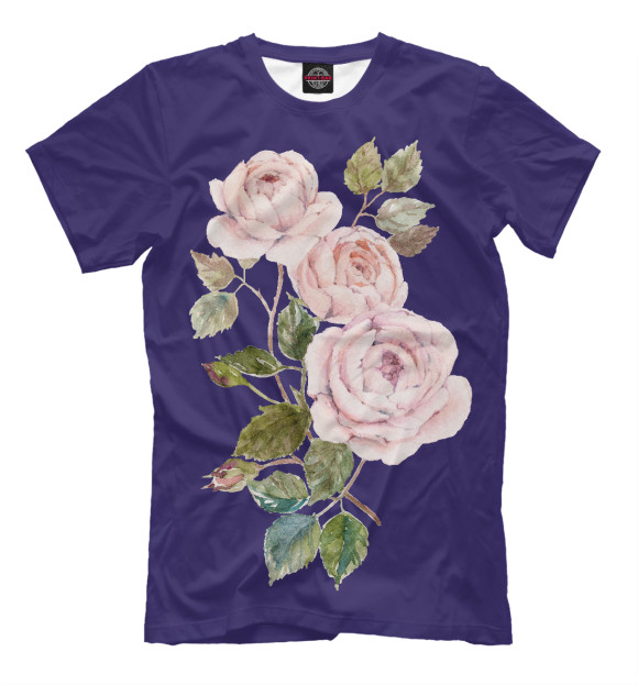 Футболка для мальчиков с изображением Roses цвета Молочно-белый