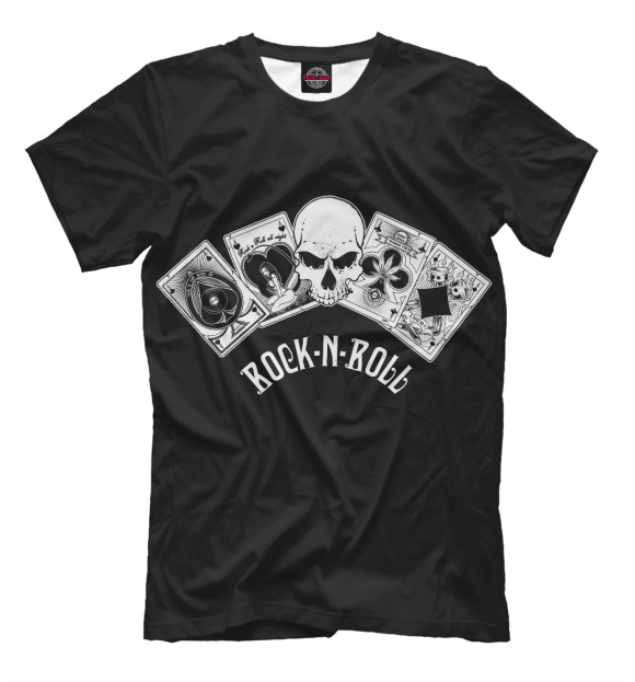 Мужская футболка с изображением Rock-n-Roll цвета Черный