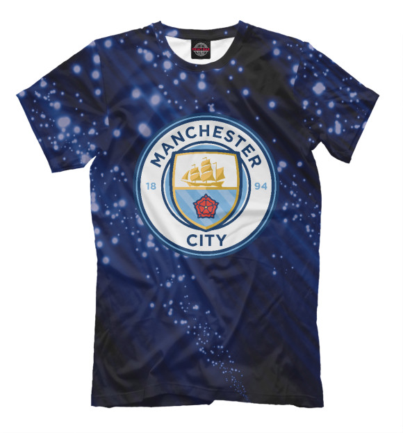 Мужская футболка с изображением FC Manchester City Abstract цвета Черный