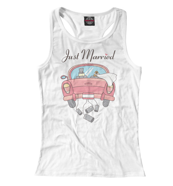 Женская майка-борцовка с изображением Молодожены цвета Белый