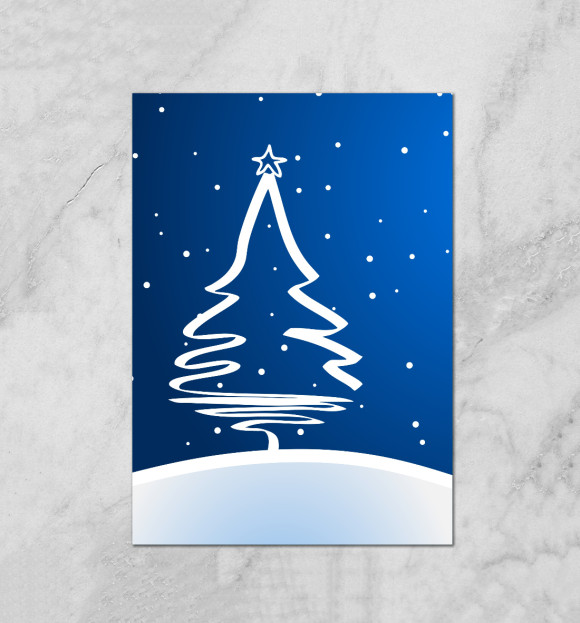 Плакат с изображением Новогоднее настроение цвета Белый