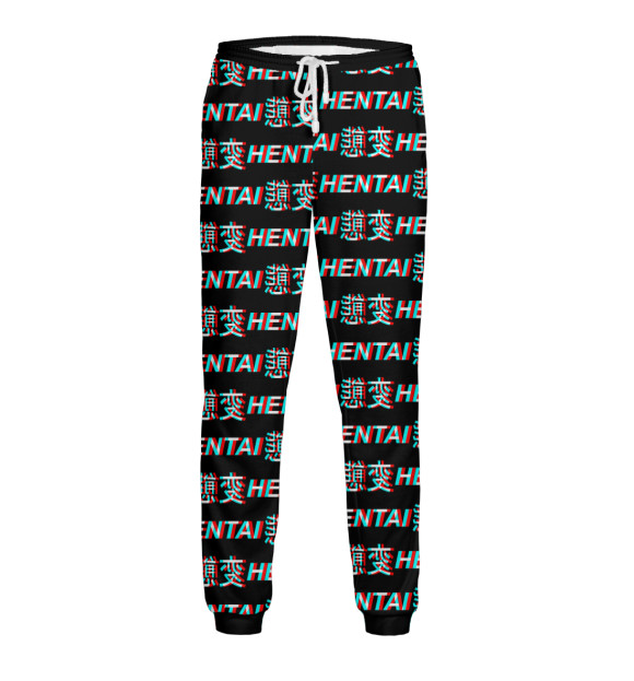Мужские спортивные штаны с изображением Hentai glitch цвета Белый