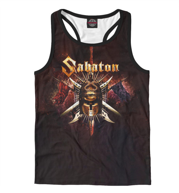 Мужская майка-борцовка с изображением Sabaton цвета Белый