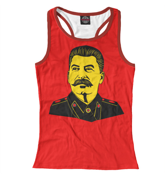Женская майка-борцовка с изображением Вождь СССР цвета Белый