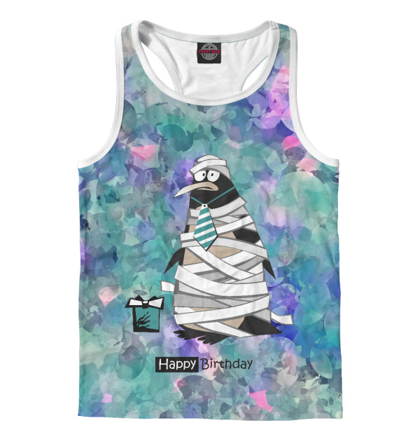 Мужская майка-борцовка с изображением День рождения! цвета Белый