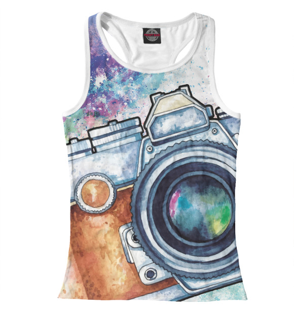 Женская майка-борцовка с изображением Фото цвета Белый