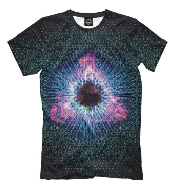 Мужская футболка с изображением Галактический портал цвета Черный