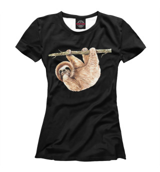 Женская футболка Ленивец на ветке