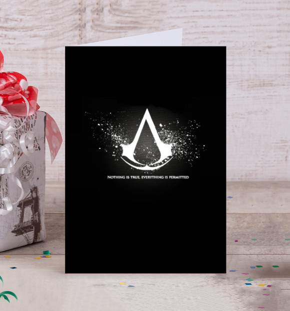 Открытка с изображением Assassin's Creed цвета Белый
