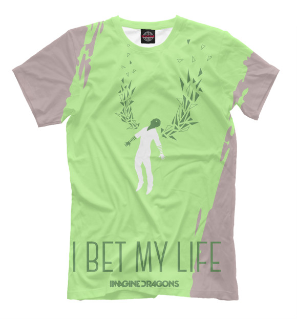 Мужская футболка с изображением I bet my life цвета Бежевый