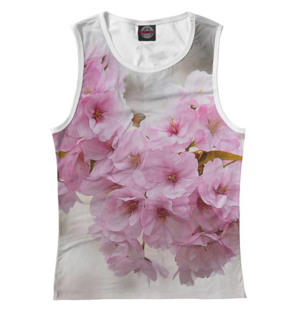 Майка для девочки с изображением Цветущее дерево цвета Белый