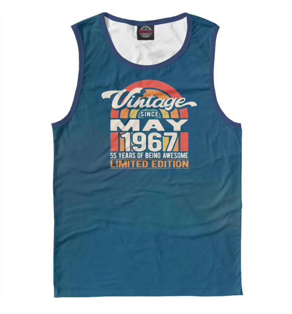Майка для мальчика с изображением Vintage May 1967 цвета Белый