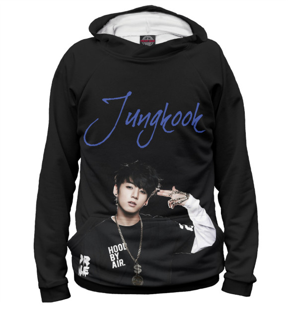 Мужское худи с изображением Jungkook Bangtan Boys цвета Белый