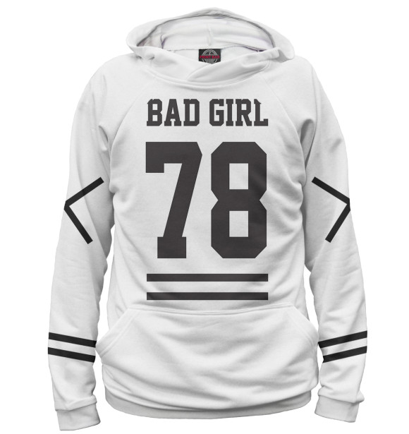 Худи для девочки с изображением Bad Girl цвета Белый