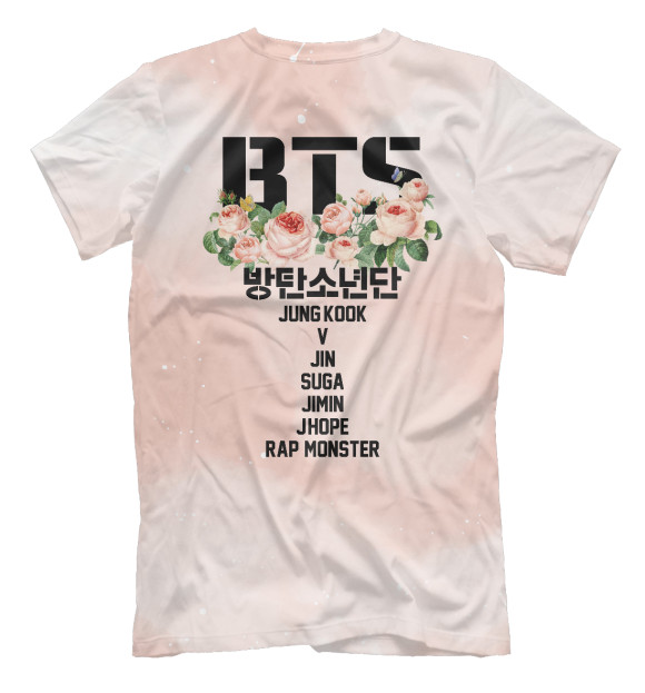 Футболка для мальчиков с изображением BTS цвета Белый