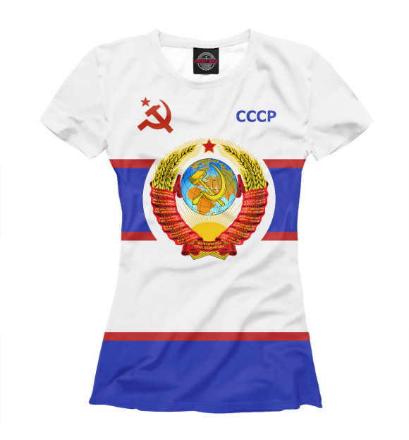 Футболка для девочек с изображением СССР цвета Белый