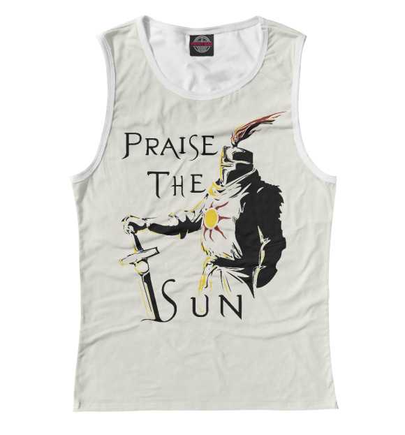 Майка для девочки с притом Praise The Sun цвета Белый Майка для девочки с изображением Praise The Sun цвета Белый