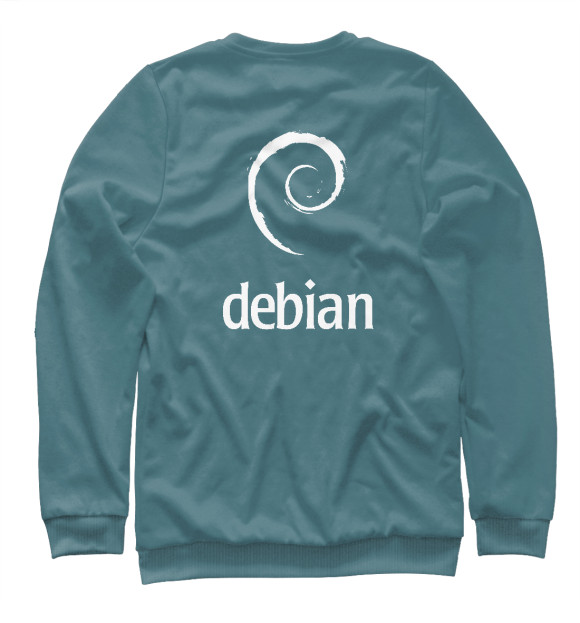 Мужской свитшот с изображением Debian Blue цвета Белый