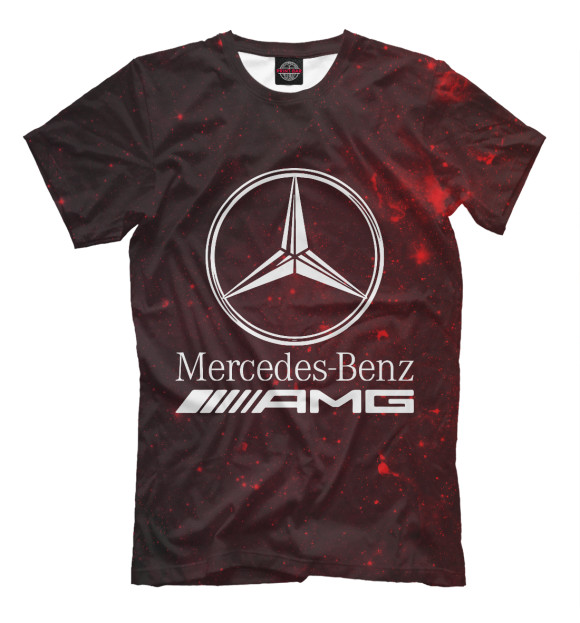 Мужская футболка с изображением Mersedes-Benz AMG цвета Темно-красный