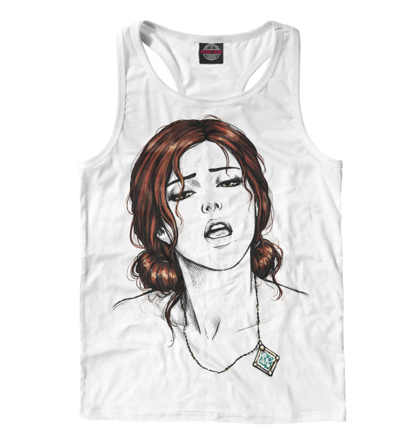 Мужская майка-борцовка с изображением Ahegao girl цвета Белый