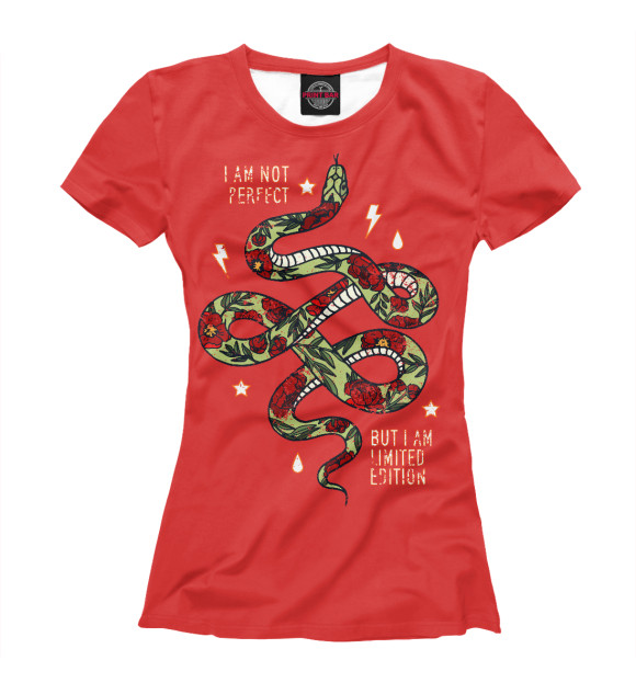 Футболка для девочек с изображением I am not perfect, but I am limited edition цвета Белый