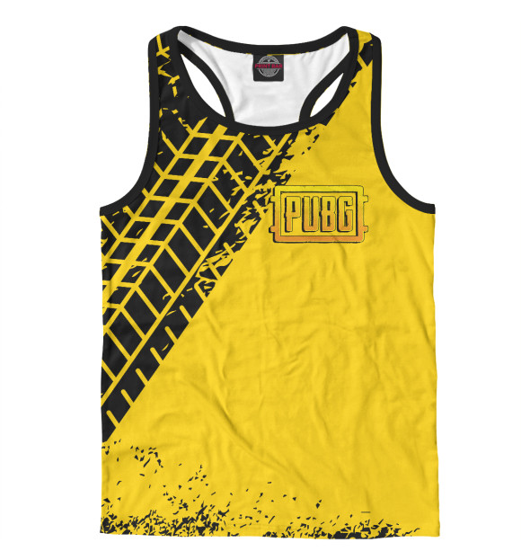 Мужская майка-борцовка с изображением PUBG цвета Белый