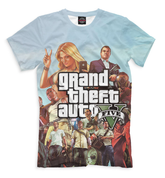 Мужская футболка с изображением Grand Theft Auto V цвета Бежевый