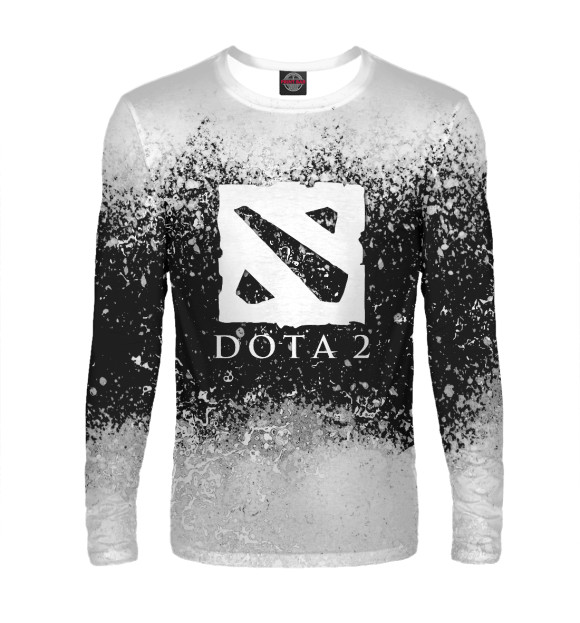 Мужской лонгслив с изображением Dota 2 | краски цвета Белый