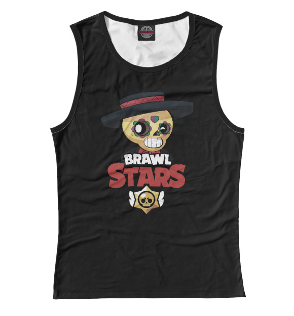Женская майка с притом Brawl Stars Poco цвета Белый Женская майка с изображением Brawl Stars Poco цвета Белый