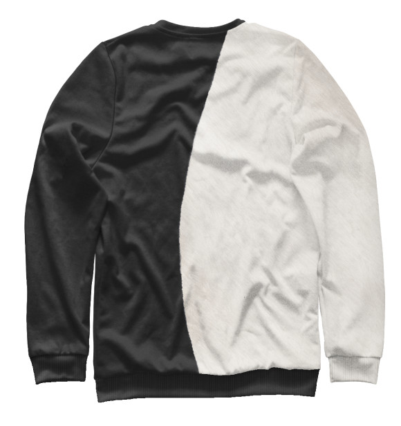 Свитшот для мальчиков с изображением Чёрный и белый кот цвета Белый